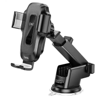 Автотримач для телефона з БЗП HOCO HW3 Wise automatic induction wireless fast charging car holder(center console) Black (6931474791849)