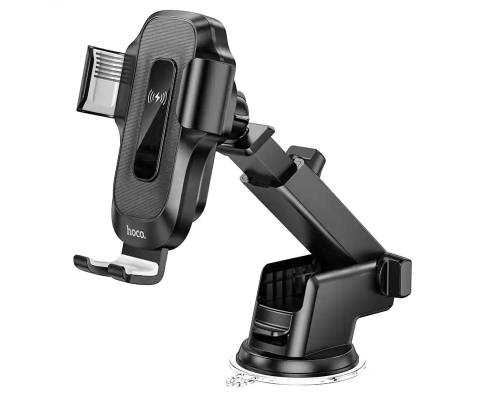 Автотримач для телефона з БЗП HOCO HW3 Wise automatic induction wireless fast charging car holder(center console) Black (6931474791849)