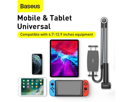 Тримач для мобiльного Baseus Otaku life rotary adjustment lazy holder Pro（Applicable for phone/ ipad) gray (LUZQ000013)