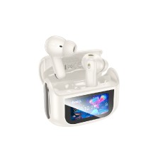 Бездротові навушники TWS HOCO EQ21 Sandy, ANC+ENC, touch screen, Cloudy White (6942007647427)