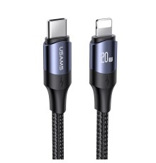 Кабель Usams US-SJ522 U71 Type-C to Lightning 20W PD Fast Charging 2m black (SJ522USB01)