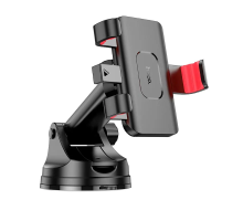 Автотримач для телефона HOCO H22 Dragon automatic clamping car holder(center console) Red Black (6942007605656)