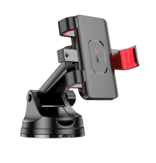 Автотримач для телефона HOCO H22 Dragon automatic clamping car holder(center console) Red Black (6942007605656)