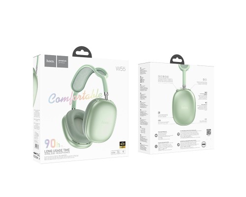 Бездротові накладні навушники HOCO W55 Pleasing BT headphones Green (6942007632706)