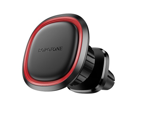 Автотримач для телефона BOROFONE BH124 Roman magnetic car holder (air outlet) Black and Red (6941991119545)