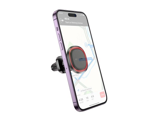 Автотримач для телефона BOROFONE BH124 Roman magnetic car holder (air outlet) Black and Red (6941991119545)