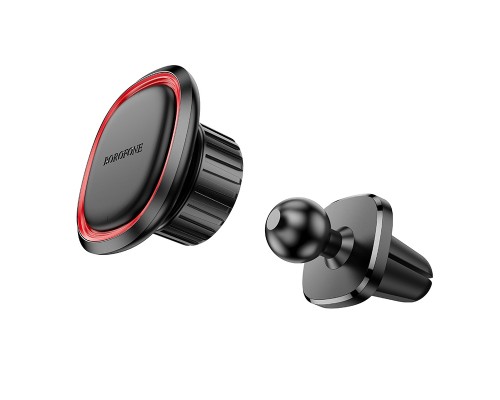 Автотримач для телефона BOROFONE BH124 Roman magnetic car holder (air outlet) Black and Red (6941991119545)