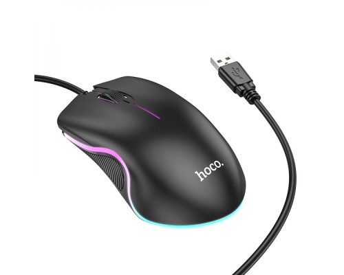 Миша HOCO GM19 Enjoy gaming luminous wired mouse Black (6931474784131)