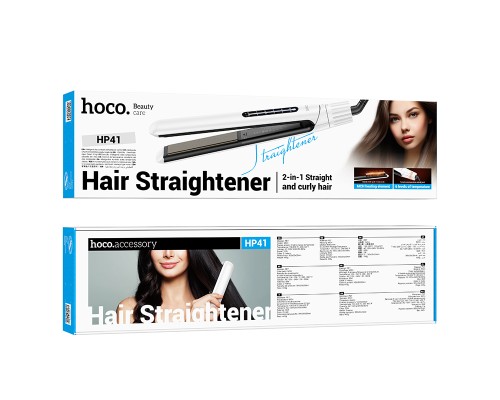 Плойка HOCO HP41 Straight and curly hair dual-purpose hair straightener(EU) White (6942007624169)