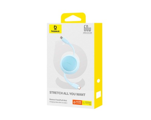Кабель Baseus Free2Pull Mini Charging Cable USB-C to USB-C 60W 1m Galaxy Blue (P10364500311-01)