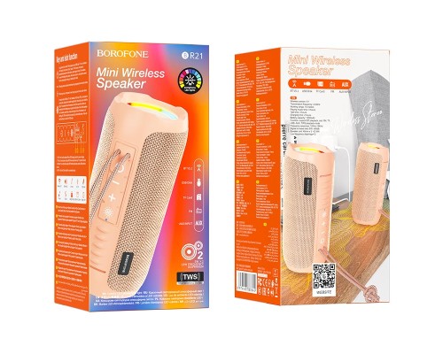 Портативна колонка BOROFONE BR21 Sports BT speaker Candy Pink (6974443383645)