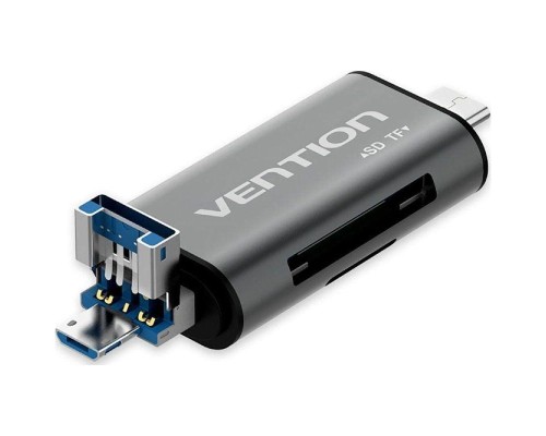 Кардрідер Vention USB3.0 Multi-function Card Reader Gray Metal Type (CCHH0) (CCHH0)