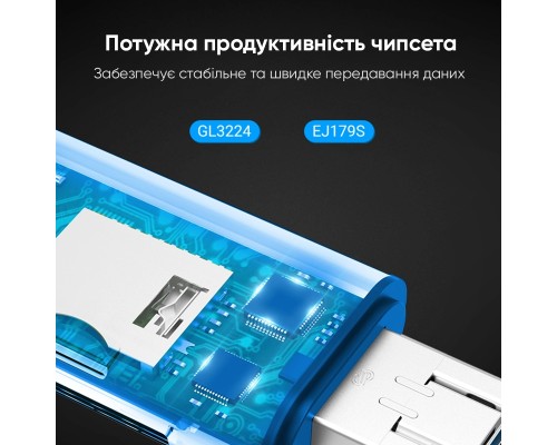 Кардрідер Vention USB3.0 Multi-function Card Reader Gray Metal Type (CCHH0) (CCHH0)