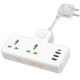 Мережевий подовжувач HOCO  AC11A Voyage 2-position expansion socket(1C3A) (8.5 cm) White (6942007607063)