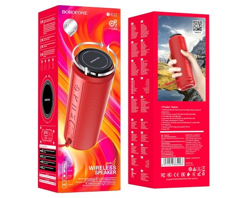 Портативна колонка BOROFONE BR22 sports wireless speaker Red (6974443384093)