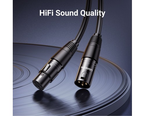 Аудіокабель UGREEN AV130 Cannon Male to Female Microphone Extension Audio Cable 5m Black (UGR-20712)