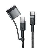 Кабель ACEFAST C22-05 USB-C to USB-C / magnetic aluminum alloy charging data cable Black (6974316285151)