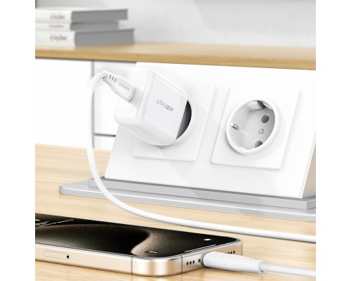 Мережевий зарядний пристрій ACEFAST A130 PD20W single USB-C charger White (6974316284659)