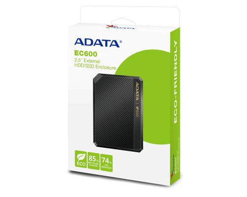 Зовнішня кишеня для накопичувача A-DATA EC600 для 2.5'' HDD/SSD USB3.2 Gen2 Black (EC600-BCBK)