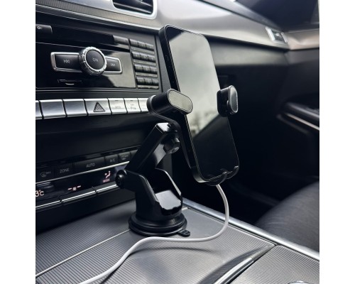 Автотримач для телефона з БЗП WUW-Z30 Black (6972573336265)