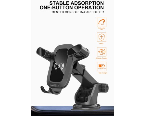 Автотримач для телефона з БЗП WUW-Z30 Black (6972573336265)
