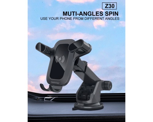 Автотримач для телефона з БЗП WUW-Z30 Black (6972573336265)