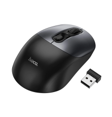 Маніпулятор миша HOCO GM28 2.4G business wireless mouse Black Metal Gray (6942007619684)