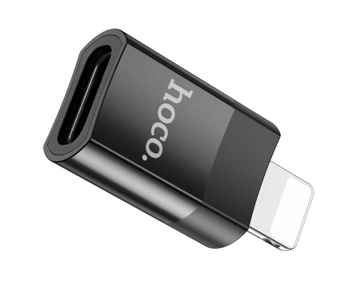 Адаптер HOCO UA17 iP Male to Type-C female USB2.0 adapter Black (6931474761996)