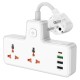 Мережевий подовжувач HOCO  AC12A Reise 2-position expansion socket(PD30W/1C3A) (8.5 cm) White (6942007607100)