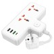 Мережевий подовжувач HOCO  AC12A Reise 2-position expansion socket(PD30W/1C3A) (8.5 cm) White (6942007607100)