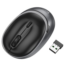 Маніпулятор миша HOCO GM34 Nuevo dual-mode business wireless mouse Black Metal Gray (6942007632782)
