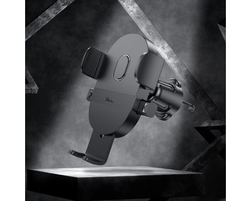 Автотримач для телефона HOCO H18 Mighty one-button car holder(air outlet) Black (6942007601573)