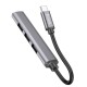 USB-хаб HOCO HB26 4 in 1 adapter(Type-C to USB3.0+USB2.0*3) Metal Gray (6931474765482)