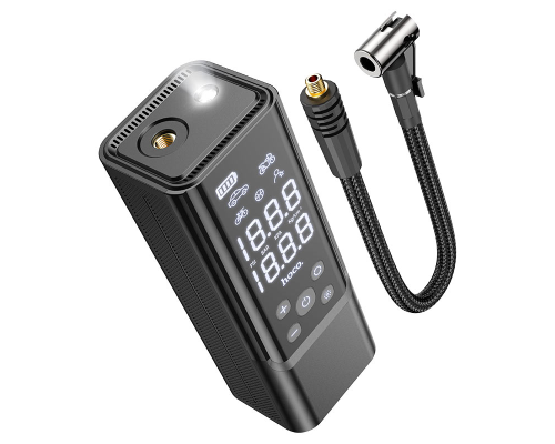 Автомобільний насос HOCO ZP7 Maddy portable smart air pump(5000mAh) Black (6942007614511)