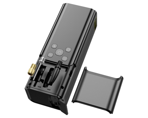 Автомобільний насос HOCO ZP7 Maddy portable smart air pump(5000mAh) Black (6942007614511)