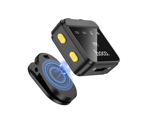 Бездротова мікрофонна система HOCO L17 magnetic dual-mic (iP/Type-C) Black (6942007645997)