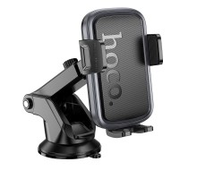 Автотримач для телефона HOCO H79 Vista push-type car holder (center console) Black Metal Gray (6942007647892)