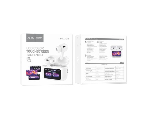 Бездротові навушники TWS HOCO EW72 Lite Soar, touch screen, White (6942007651004)