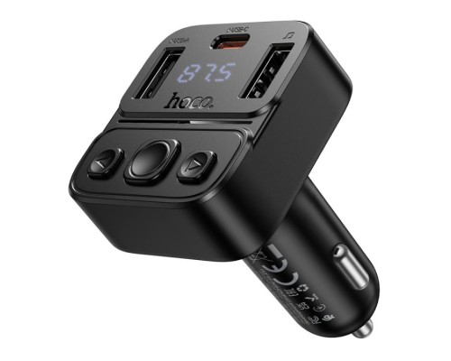 АЗП з FM-модулятором HOCO E87 Delta 35W(1A1C) car BT FM transmitter (6942007658980)