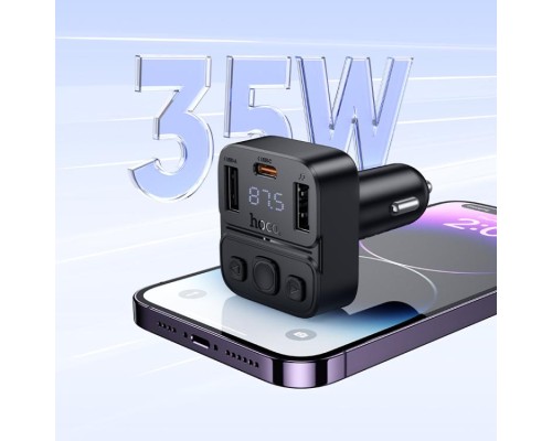 АЗП з FM-модулятором HOCO E87 Delta 35W(1A1C) car BT FM transmitter (6942007658980)