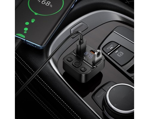 АЗП з FM-модулятором HOCO E87 Delta 35W(1A1C) car BT FM transmitter (6942007658980)