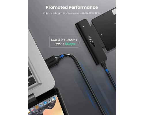 Зовнішня кишеня для накопичувача UGREEN CM321 USB-A to 2.5-Inch SATA Converter 50cm (UGR-70609) (UGR-70609)