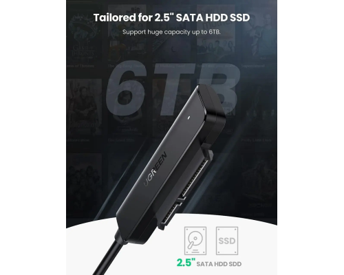 Зовнішня кишеня для накопичувача UGREEN CM321 USB-A to 2.5-Inch SATA Converter 50cm (UGR-70609) (UGR-70609)
