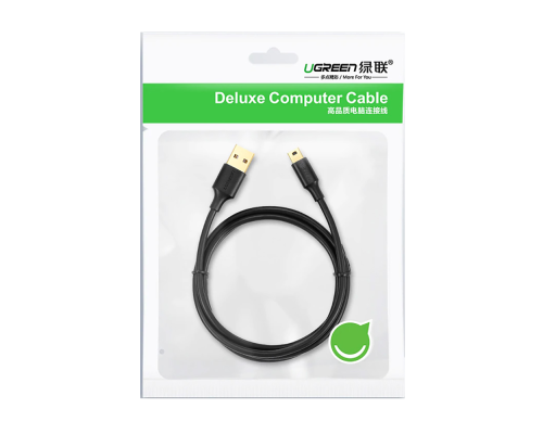 Кабель UGREEN USB 2.0 A Male to Mini 5 Pin Male Cable 1.5m (Black) (UGR-10385)
