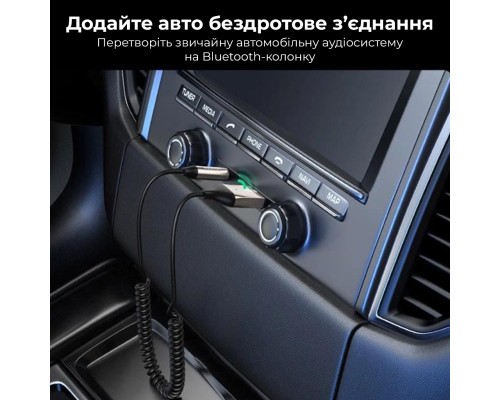 Bluetooth-ресивер UGREEN CM309 Bluetooth Car Receiver Aux with Mic Space Gray (UGR-70601) 