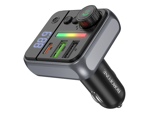 АЗП з FM-модулятором BOROFONE BC50  Ascenso PD20W+QC3.0 car BT FM transmitter Black (6941991115257)