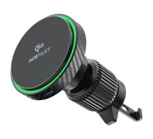 Автотримач для телефона з БЗП ACEFAST D33 Qi2 magnetic wireless charging car holder for air vent Black (6974316280293)