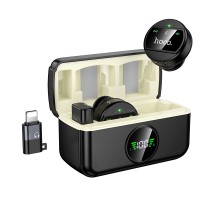 Бездротова мікрофонна система HOCO L22 Bright dual-mic (iP/Type-C) Black (6942007663151)