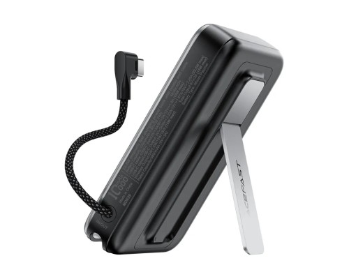 Зовнішній акумулятор ACEFAST M24-10000 22.5W magnetic fast charging power bank with holder and cable Metal Gray (6974316284871)