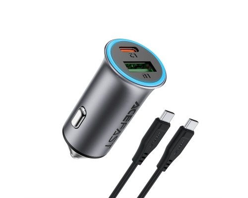 Автомобільний зарядний пристрій ACEFAST B16 95W (USB-A+USB-C) dual port metal car charger set (P5) Metal Gray (6974316285304)